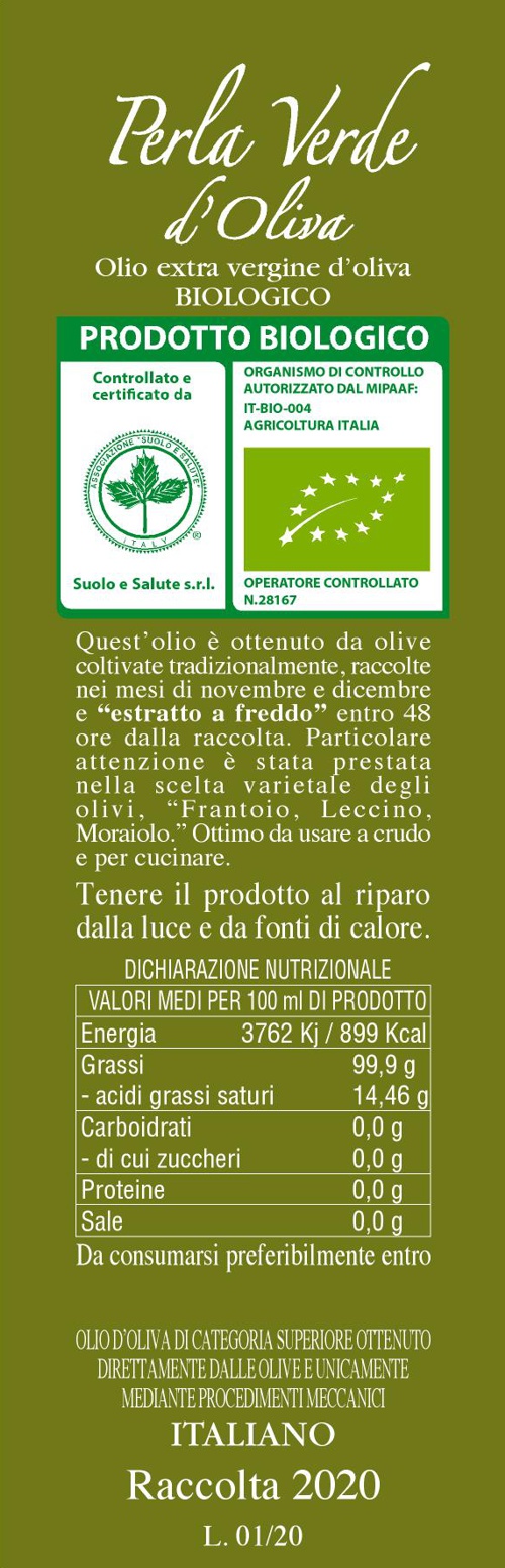 Perla Verde - Olio Extravergine di Oliva